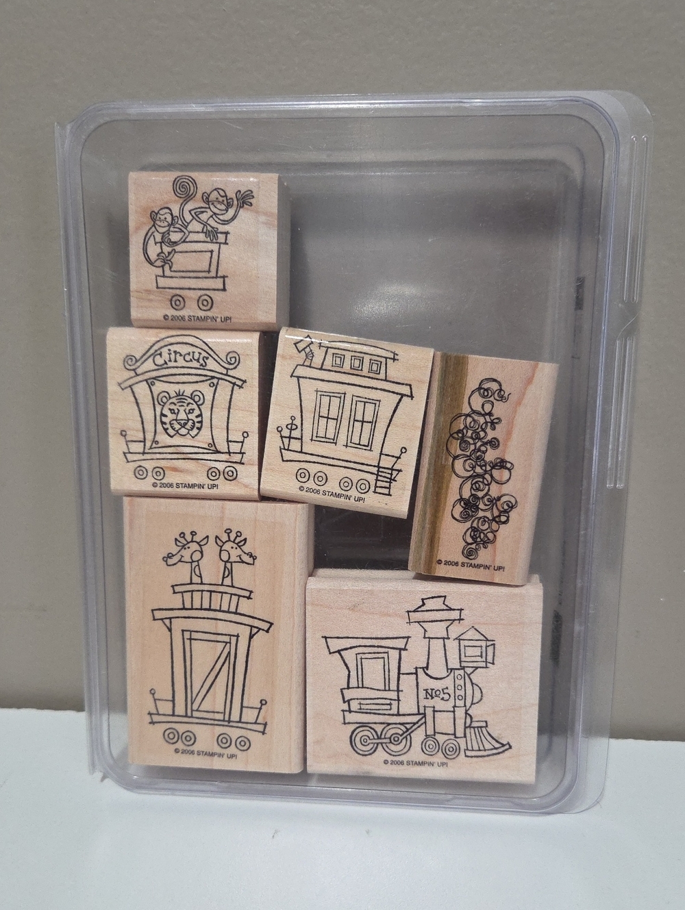 Circus Train Wooden Stampin Up Stamp Set